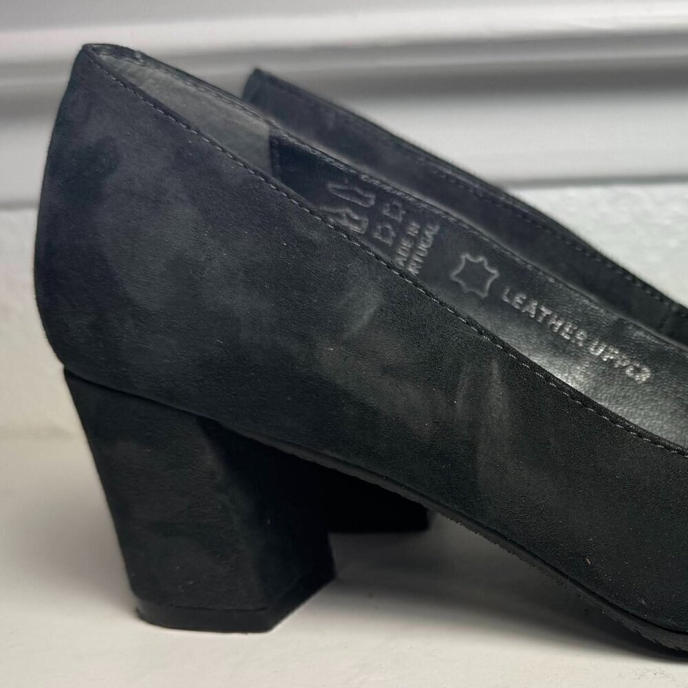 Eric Michael Shoes Heels Size 7.5 Black Gray women's suede pointy toe shoe 38 EU - Picture 9 of 12